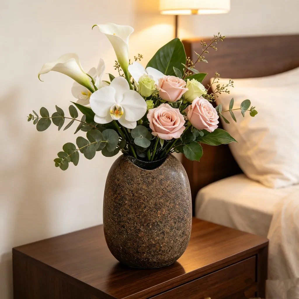 Natural river stone vase